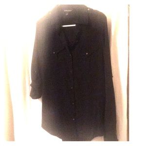 Black Button Front Rock & Republic Blouse